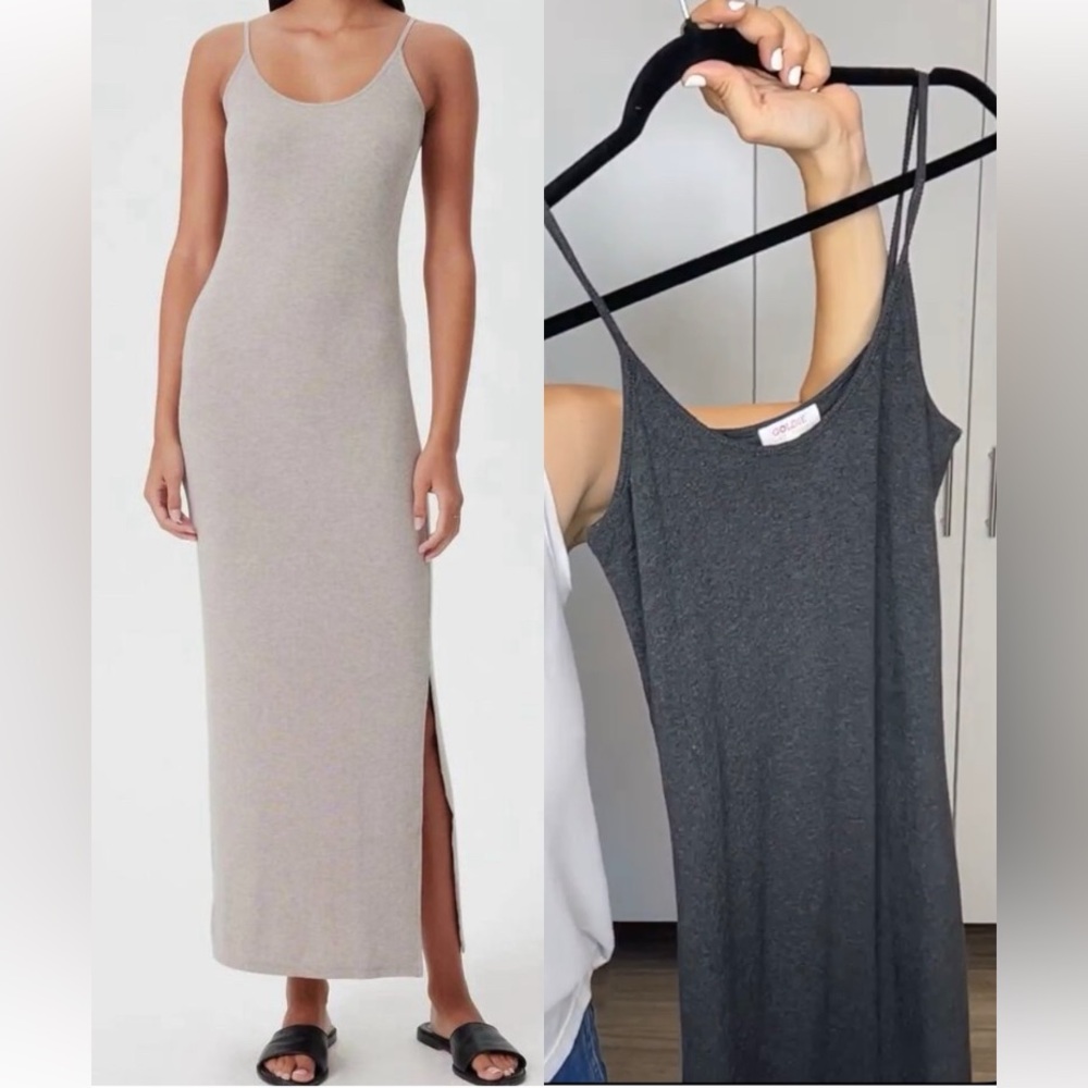 NEW Goldie $207 Gray Maxi Modal Luxe Micro-Rib Dress Size Small